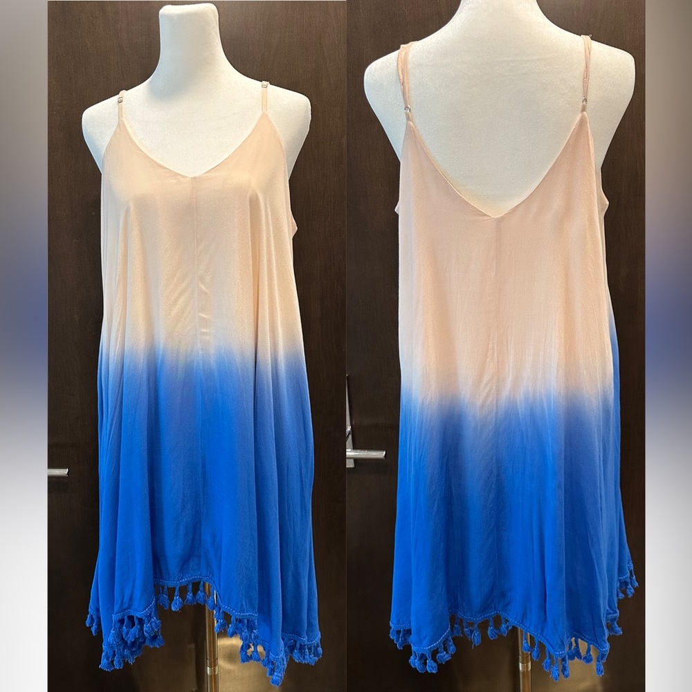 Entro Blue and White Ombré Mini Dress
